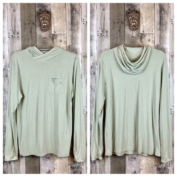 Free Fly Men's Elevate Lightweight Hoodie in Desert Sage Size Medium. - Picture 11 of 16